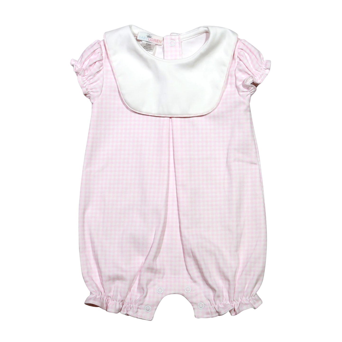 BRIANA PINK GINGHAM BIB BUBBBLE