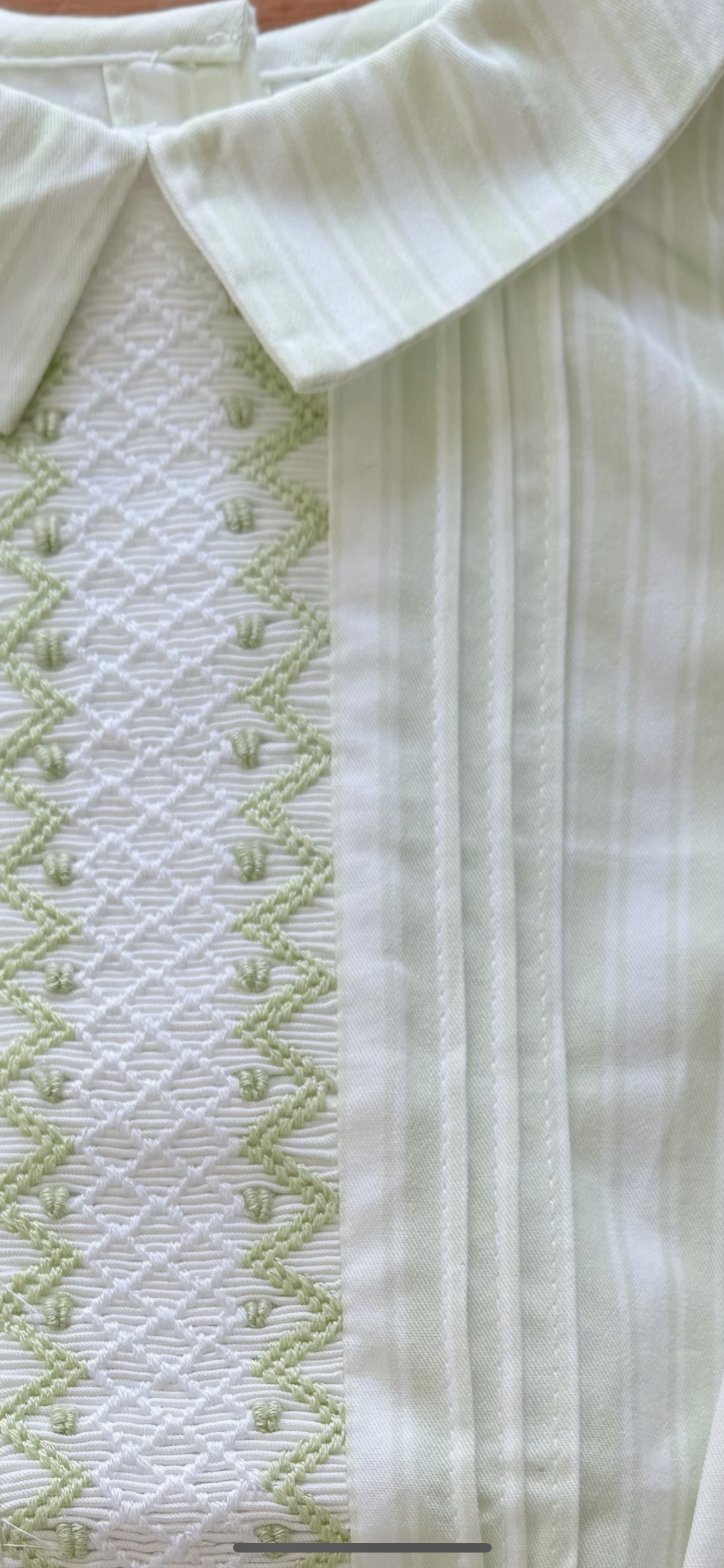 Green Hand Smocked Boys Bubble