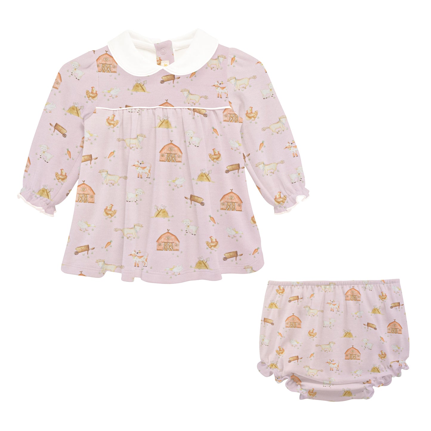 Little Farm Pink Pima Dress w/ Bloomers