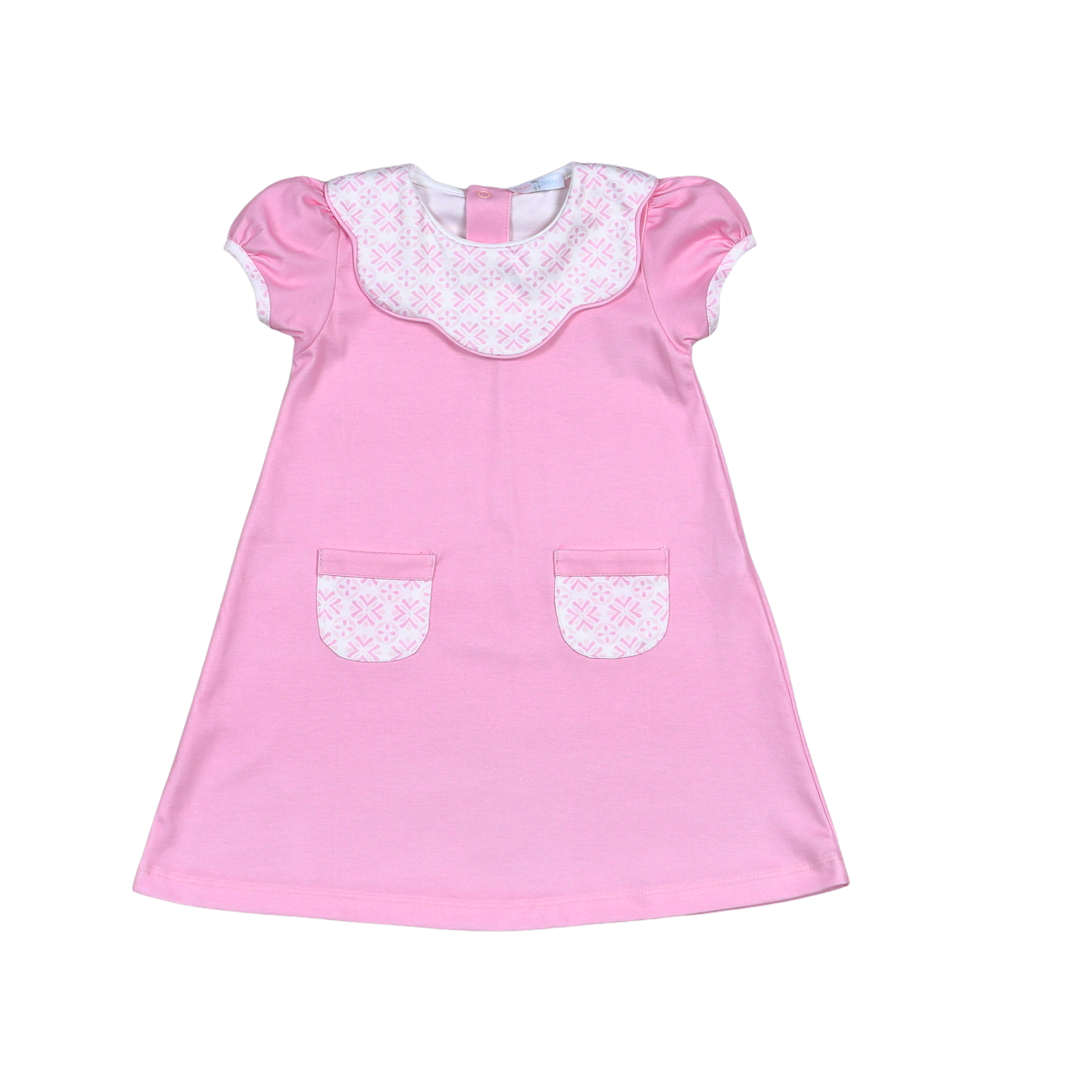 open lace back dress Angele Pink Corduroy Smocked Dress