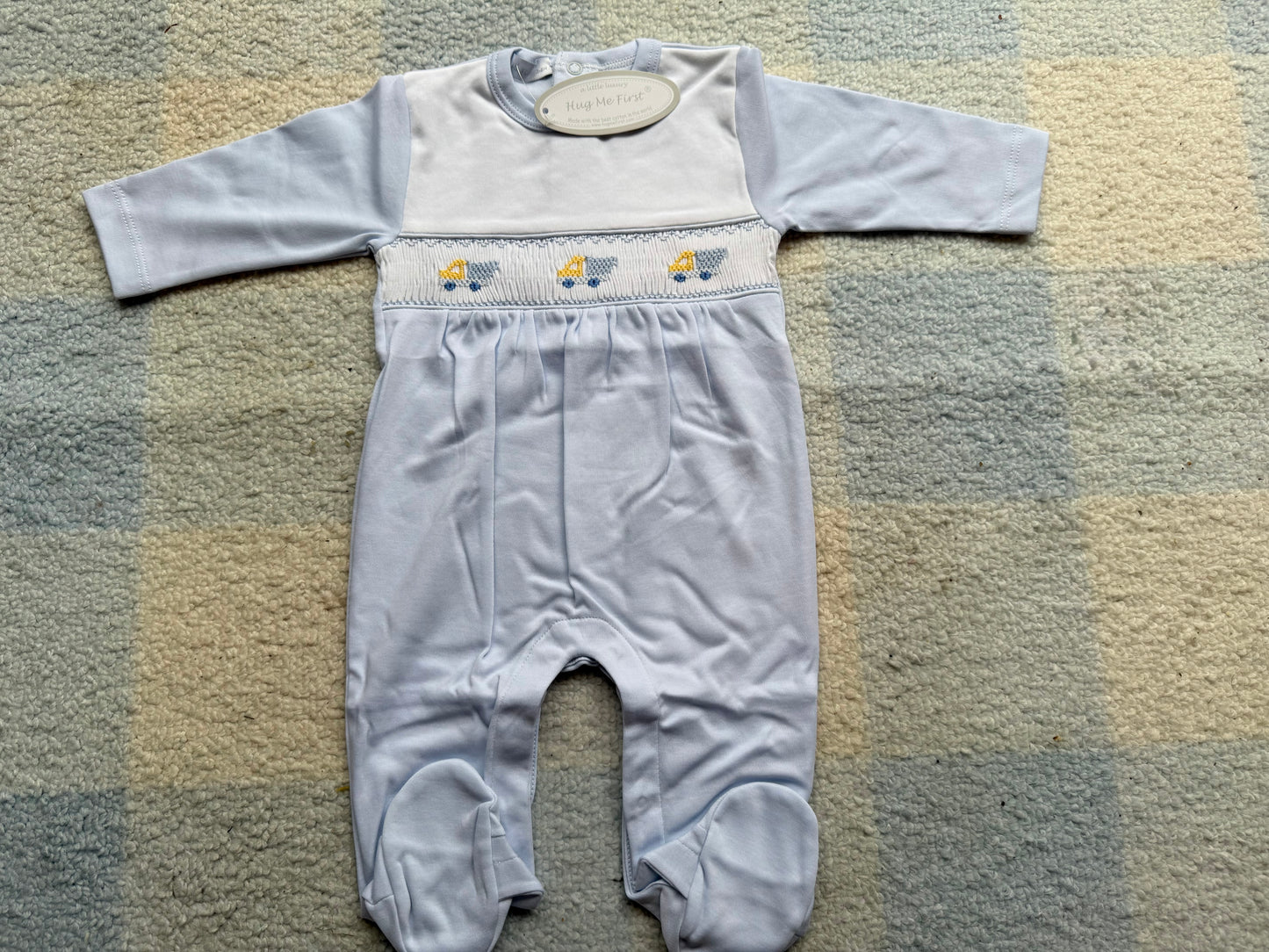 TRACTORS PIMA HAND SMOCKED FOOTIE