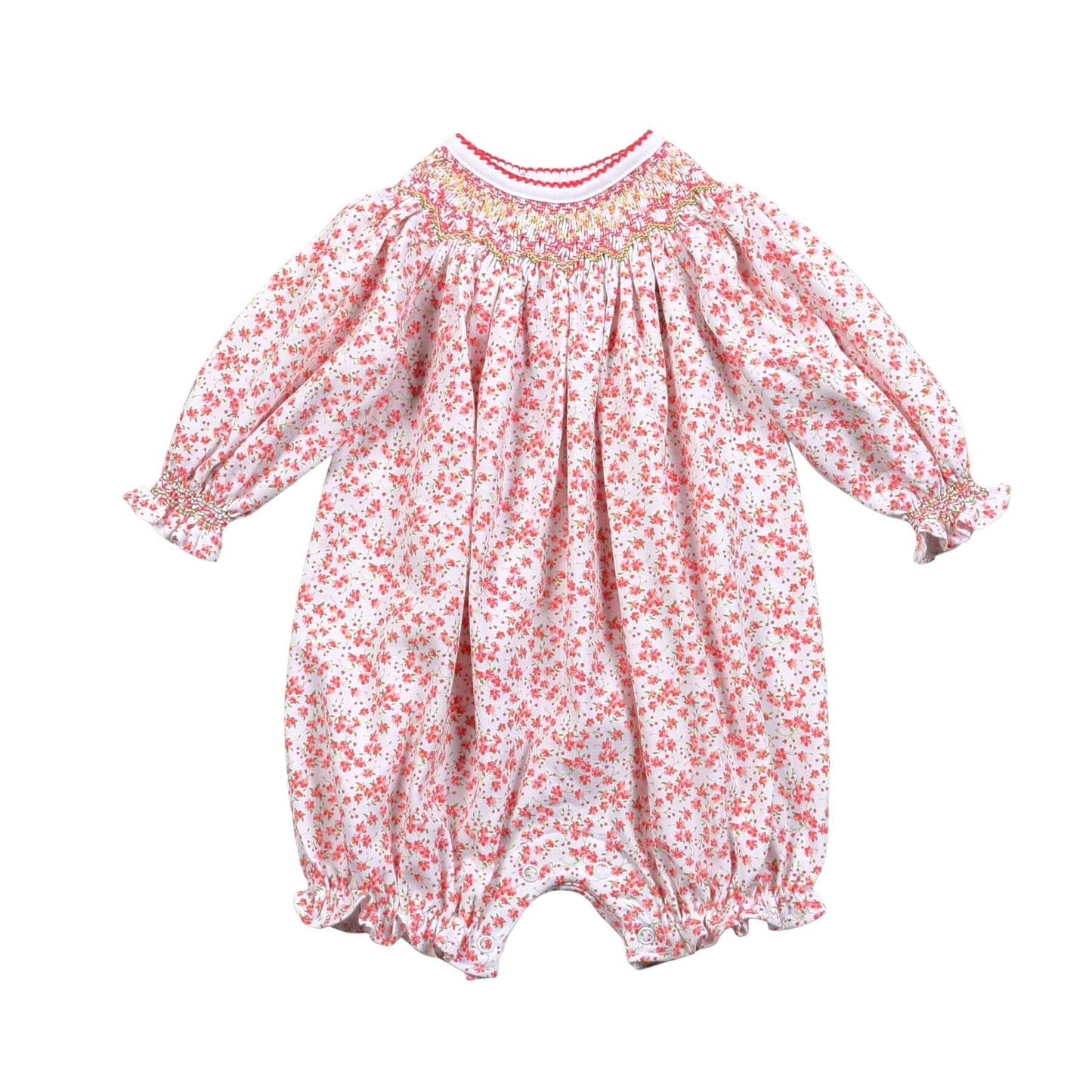 Floral Pima Hand Smocked Bishop Bubble