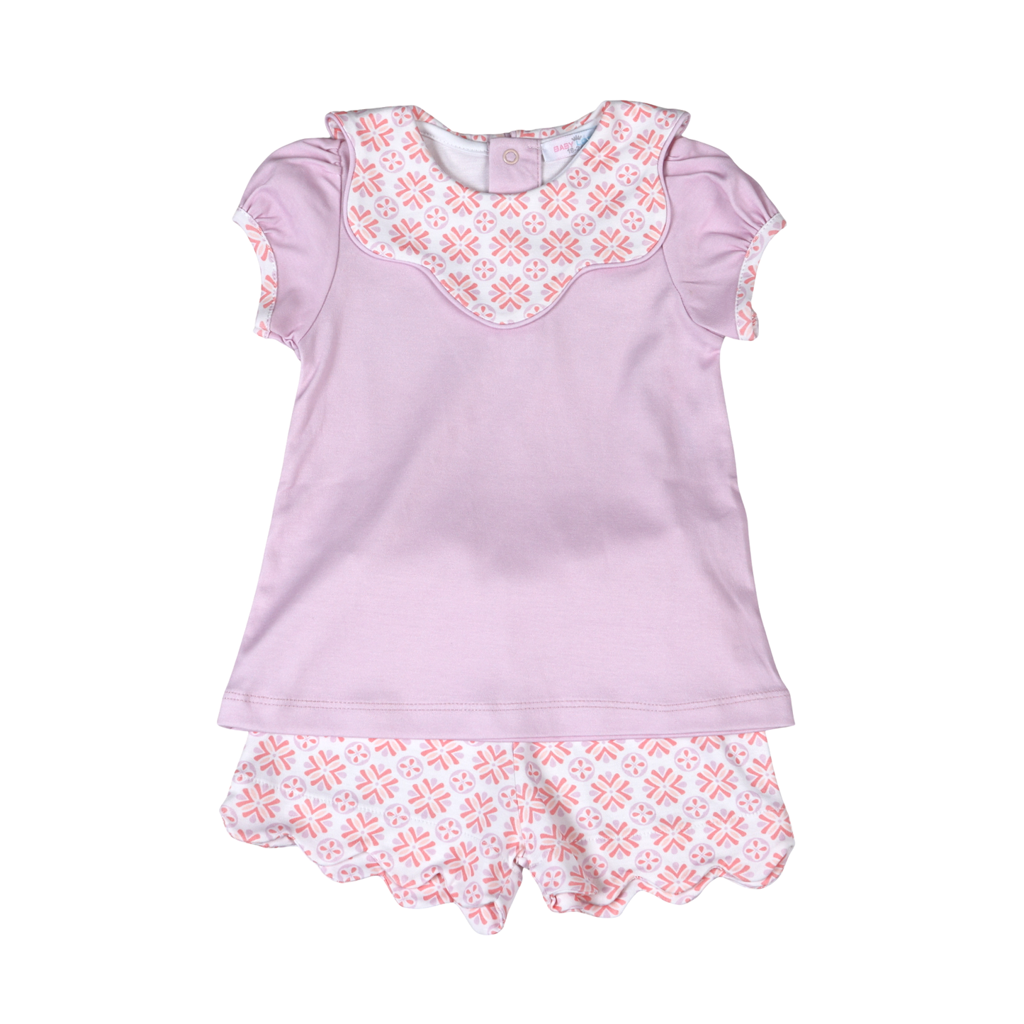 Lavender Sunset Pima Scalloped Short Set