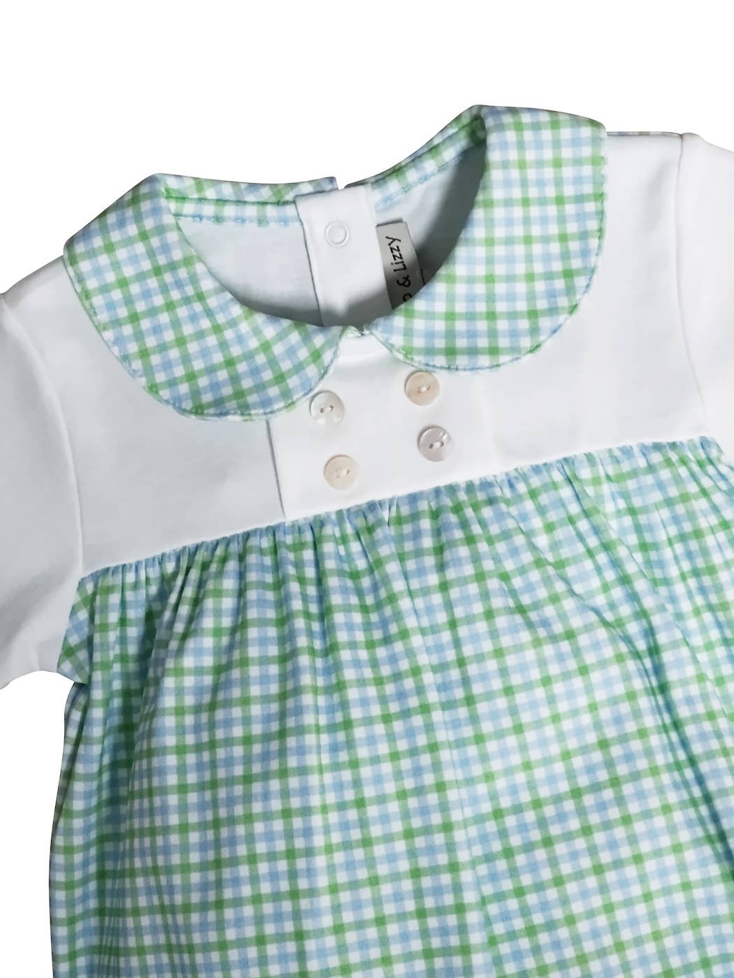 Green and blue checks Baby Boy romper-Cherry Blossom