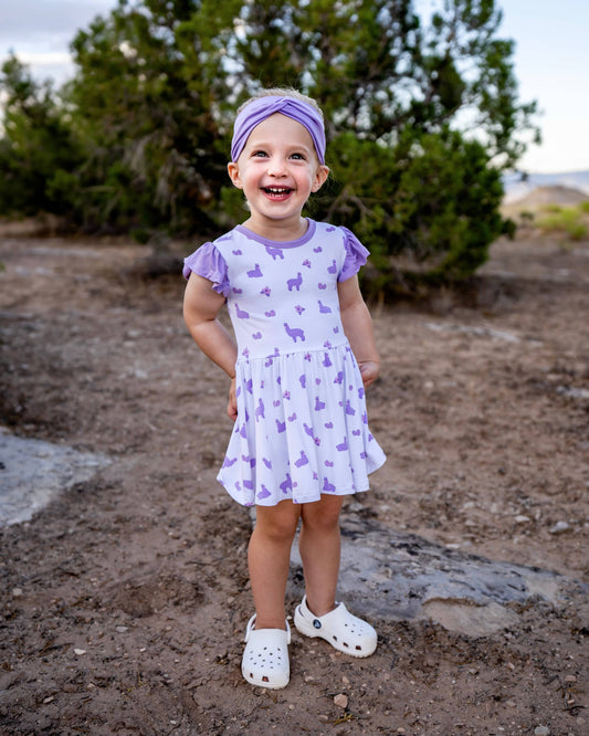 Llama | Flutter Bodysuit Dress