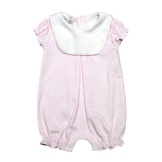 BRIANA PINK GINGHAM BIB BUBBBLE