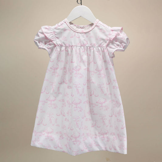 Toile de Jouy Pink Everly Dress