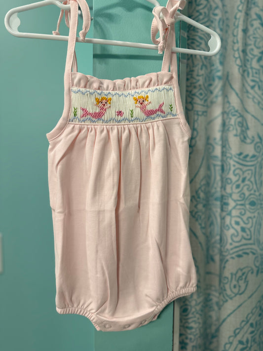 PINK MERMAID HAND SMOCKED BUBBLE