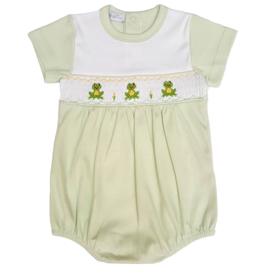 Happy Frogs Pima Hand Smocked Bubble