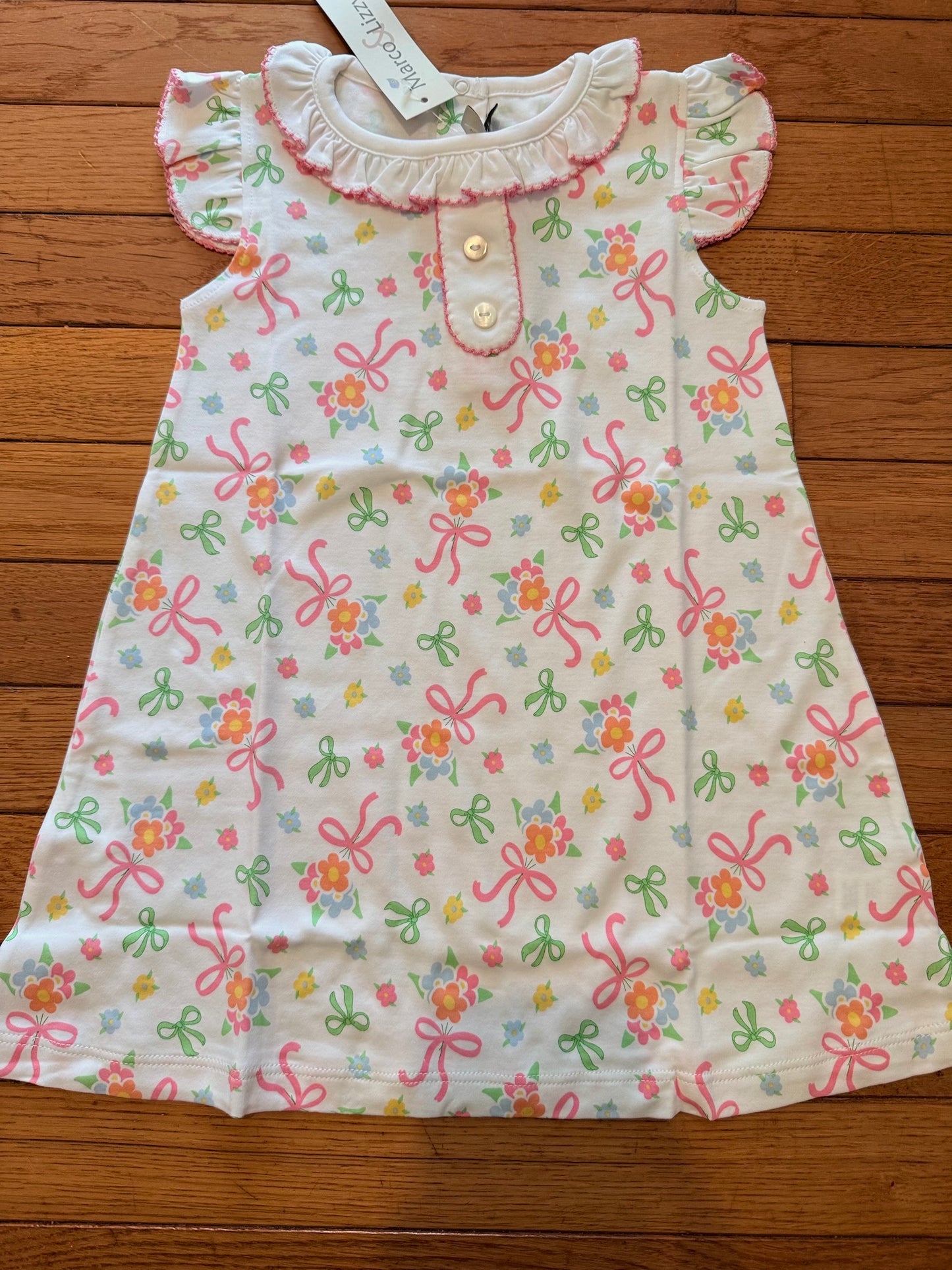 Bows & Flowers A-Line Girl's Dress