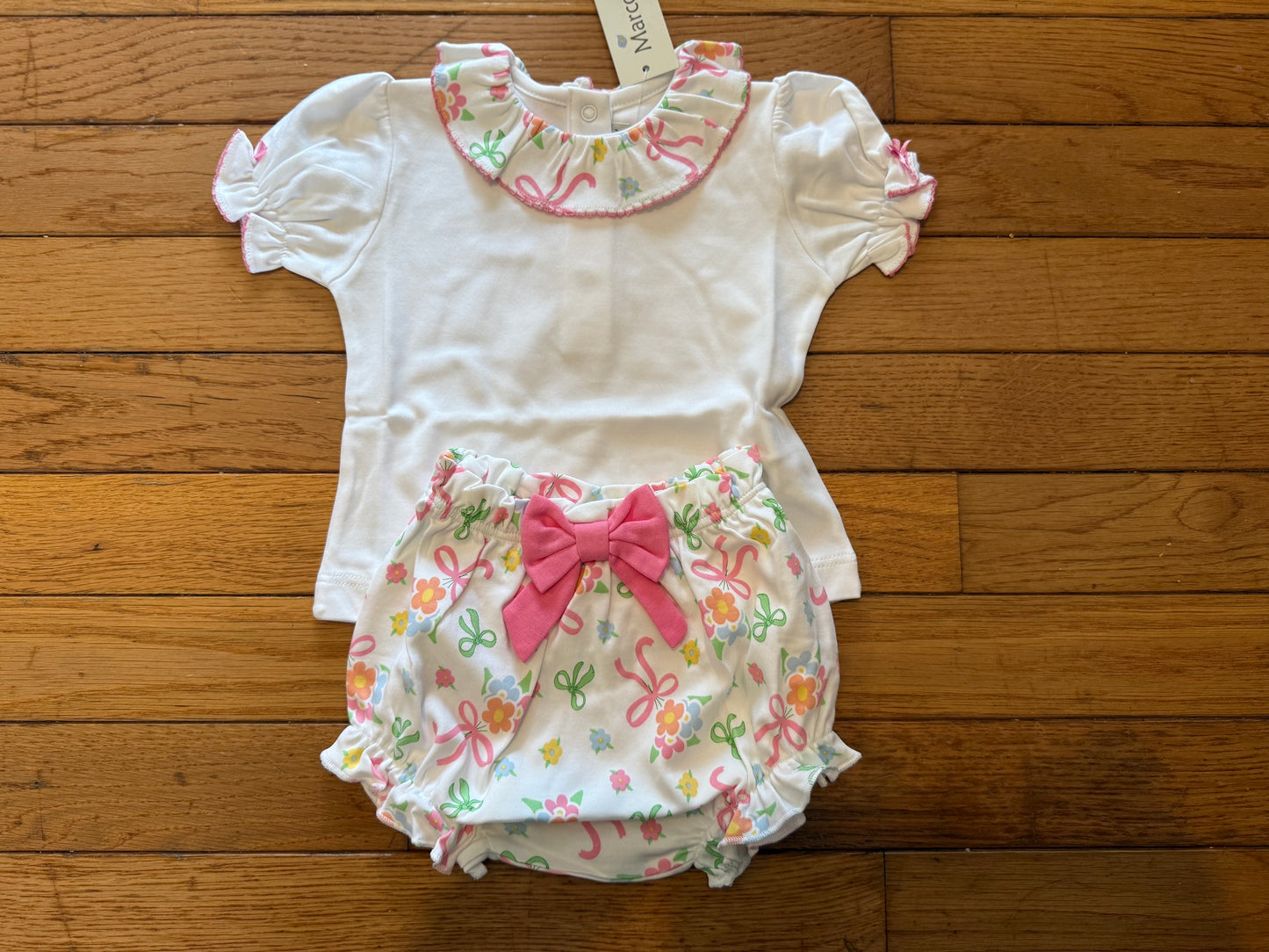 Bows & Flowers Baby Girl Diaper Set