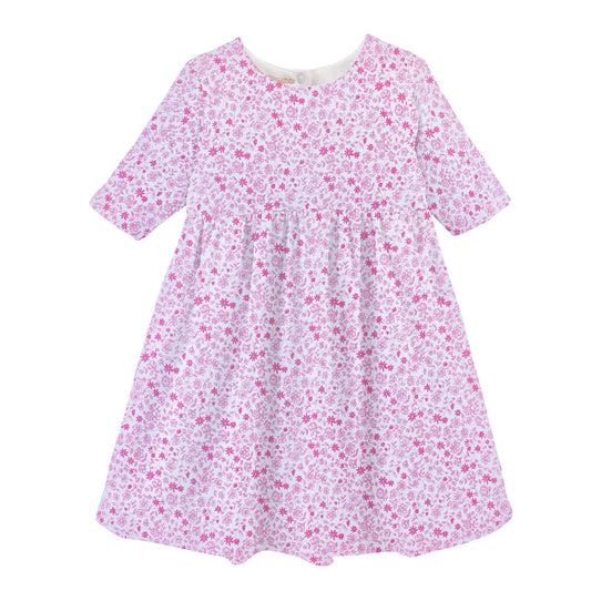 Tiny Flowers Pink Pima Dress