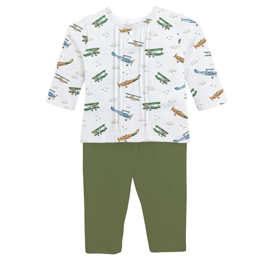 Airplanes Pima Tee and Pant Set