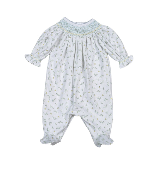Bella Floral Hand Smocked Footie