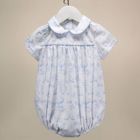 Toile de Jouy Blue Caleb Bubble