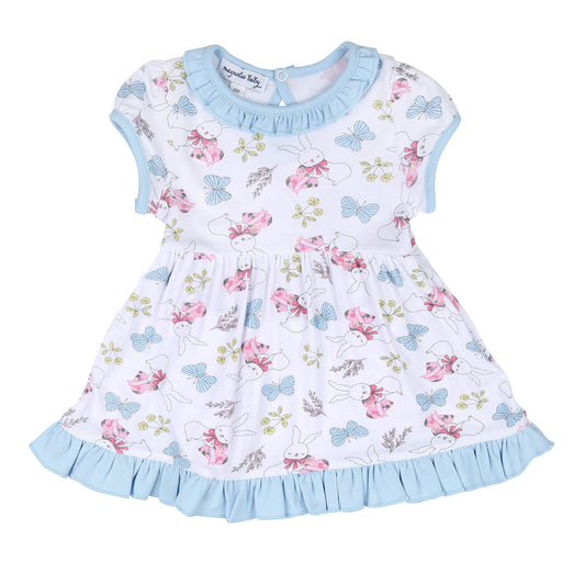 Bunny Love Sky Blue Printed Dress Set Sky Blue
