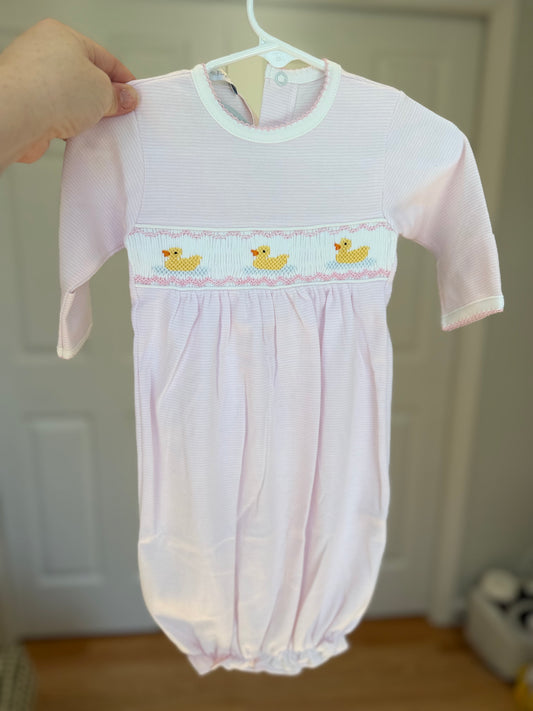 PINK DUCKS PIMA SMOCKED GOWN