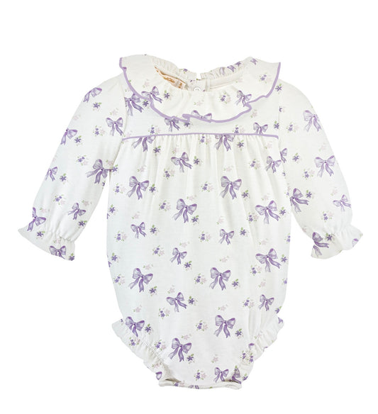 Lavender Bows Pima Printed Bubble