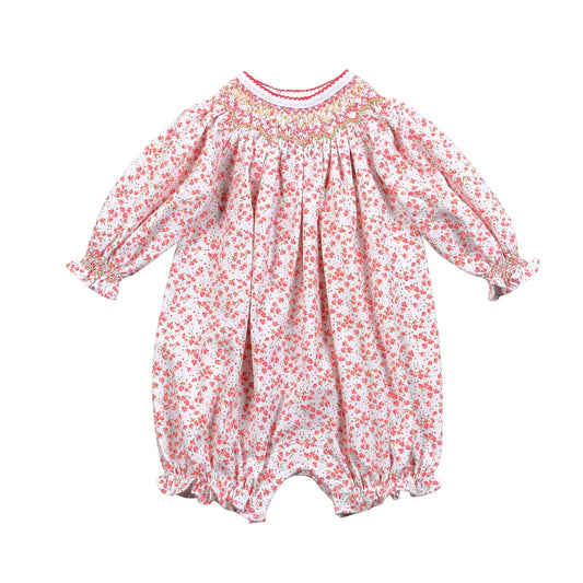 Floral Pima Hand Smocked Bishop Bubble