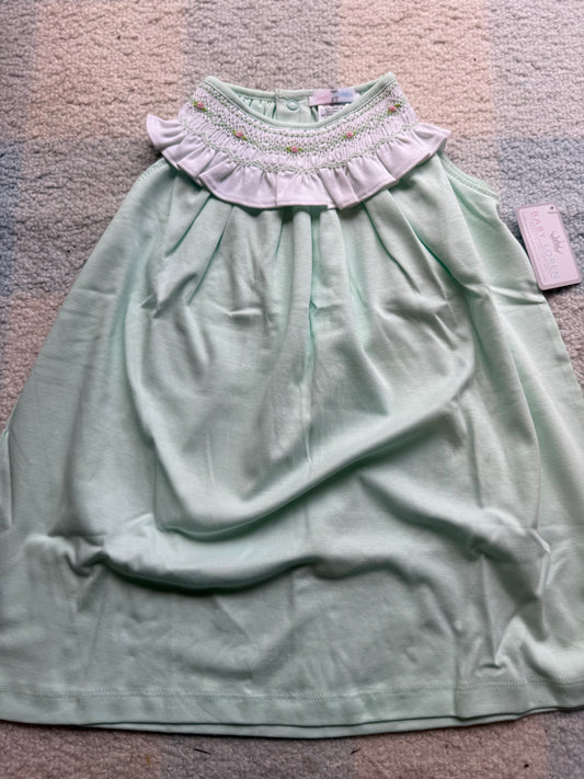 MINT HAND SMOCKED PIMA DRESS