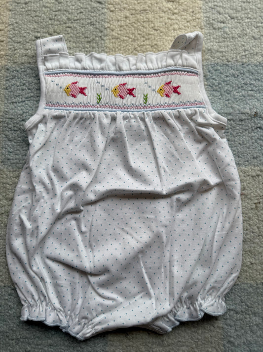 PINK FISH HAND SMOCKED BUBBLE