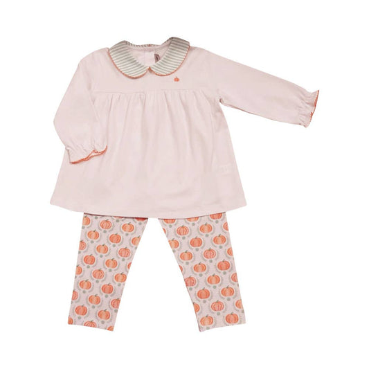 Girl's Pumpkins pima cotton knit legging set