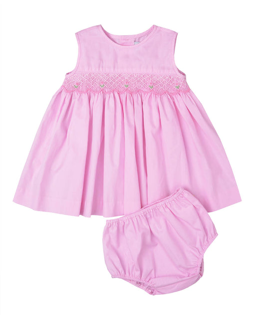 Pink Smocked Dress + Bloomer