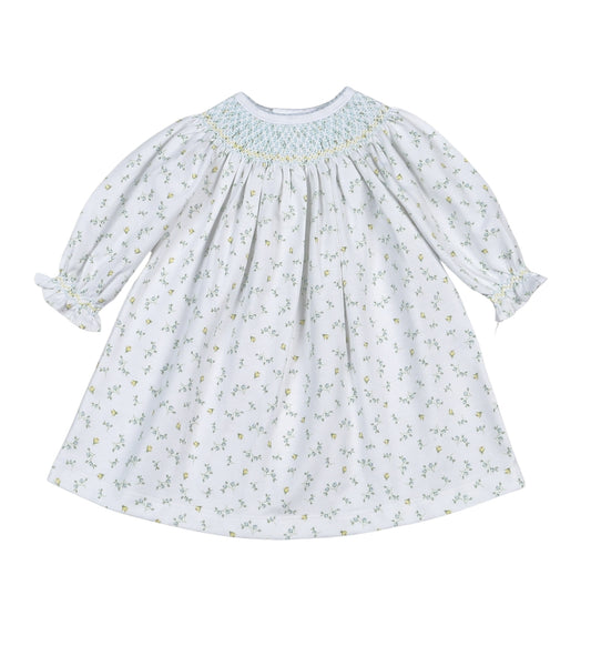 Bella Floral Bishop Hand Smocked Dress