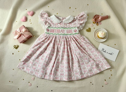 BIRTHDAY GIRL HAND SMOCKED DRESS