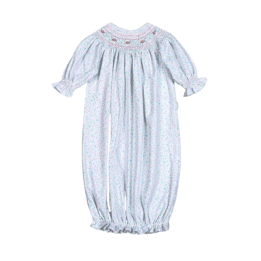 MINI FLORAL HAND SMOCKED PIMA GOWN