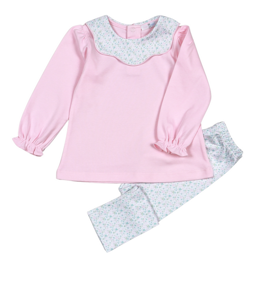 Nicolle Scallop Pima Pants Set