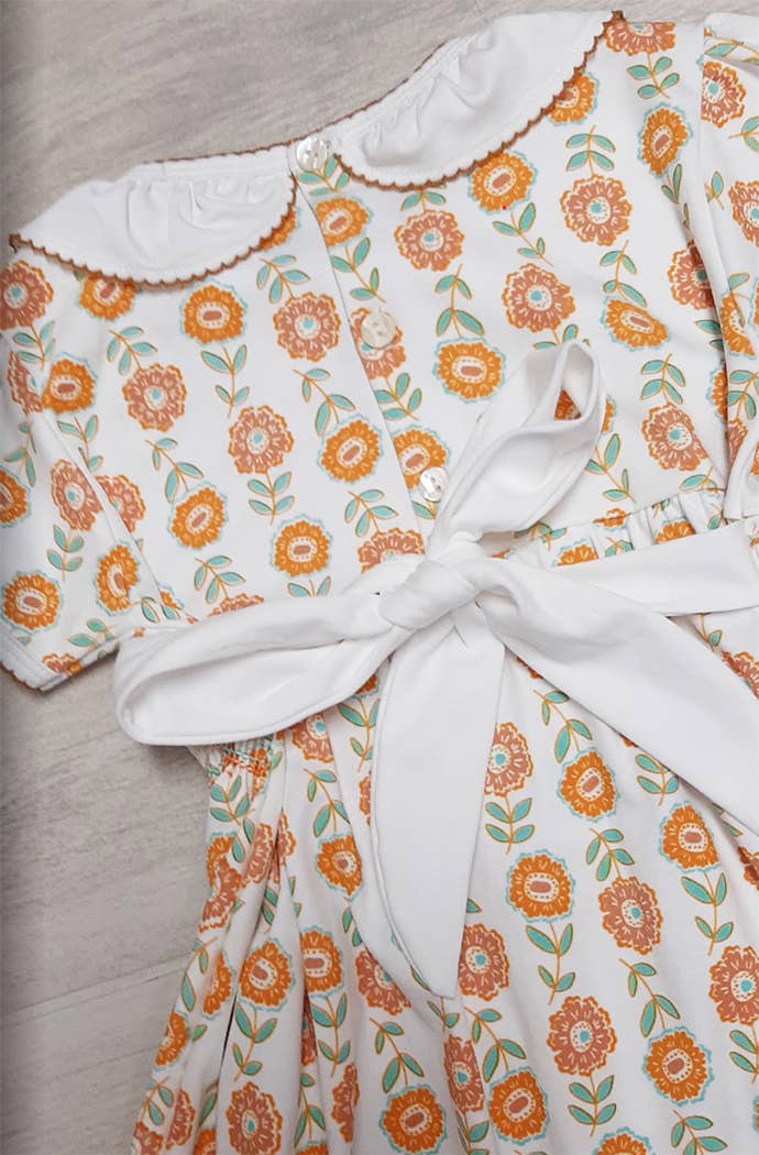 St. Remmy Pima cotton knit girls smocked dress