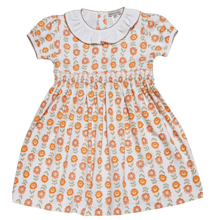 St. Remmy Pima cotton knit girls smocked dress