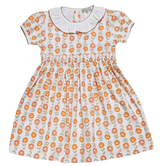 St. Remmy Pima cotton knit girls smocked dress