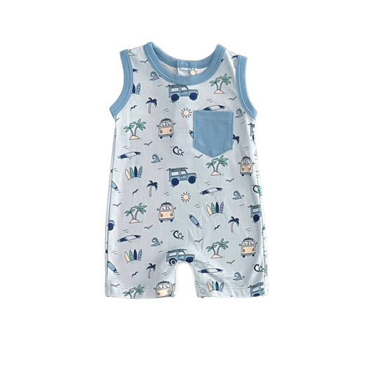 Let's Go Surfing Boy Pima Romper