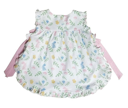 Marco and Lizzy - Girl's Bloomer set Easter floral with Bunnies