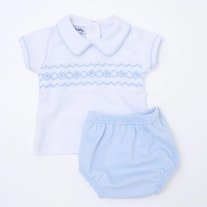 Hudson Smocked Diaper Cover Set